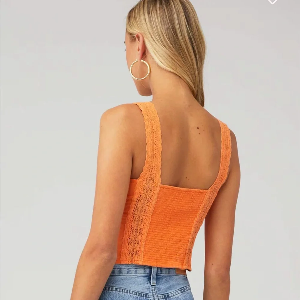 FREE PEOPLE MAGGIE LACE TANK XL - Picture 3 of 8